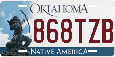OK license plate 868TZB