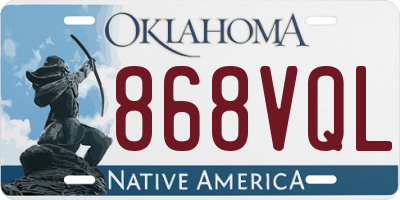 OK license plate 868VQL
