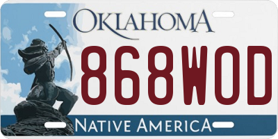 OK license plate 868WOD