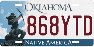 OK license plate 868YTD