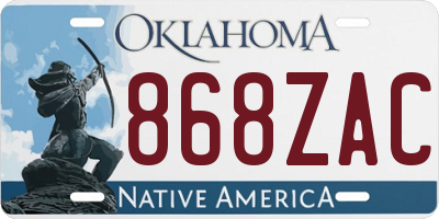 OK license plate 868ZAC