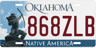 OK license plate 868ZLB