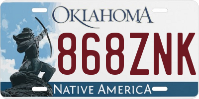OK license plate 868ZNK