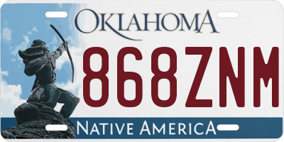 OK license plate 868ZNM