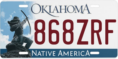 OK license plate 868ZRF