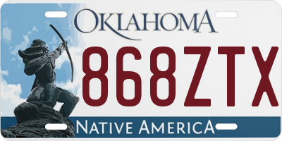 OK license plate 868ZTX