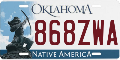 OK license plate 868ZWA