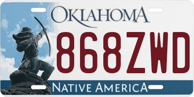 OK license plate 868ZWD