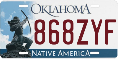 OK license plate 868ZYF