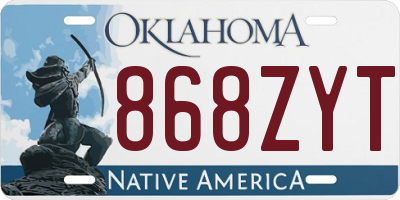 OK license plate 868ZYT