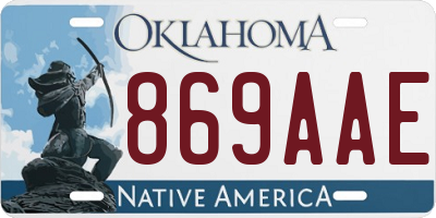 OK license plate 869AAE