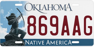 OK license plate 869AAG