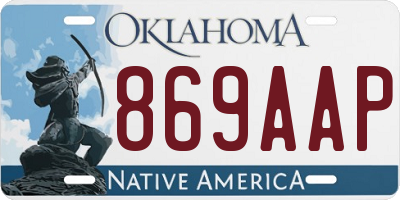 OK license plate 869AAP