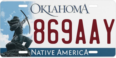 OK license plate 869AAY