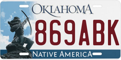 OK license plate 869ABK