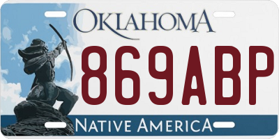 OK license plate 869ABP