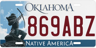 OK license plate 869ABZ