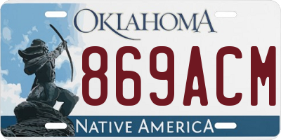 OK license plate 869ACM