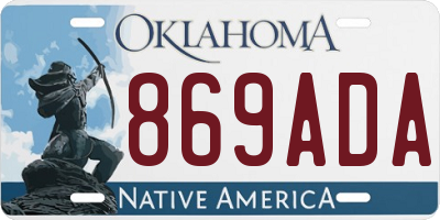 OK license plate 869ADA