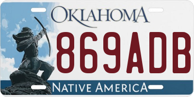 OK license plate 869ADB