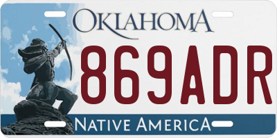 OK license plate 869ADR