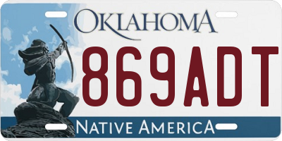 OK license plate 869ADT