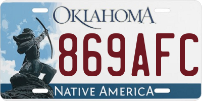 OK license plate 869AFC