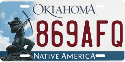 OK license plate 869AFQ