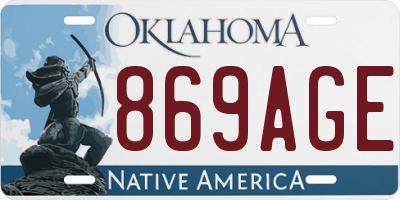 OK license plate 869AGE