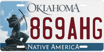 OK license plate 869AHG