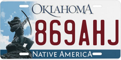 OK license plate 869AHJ