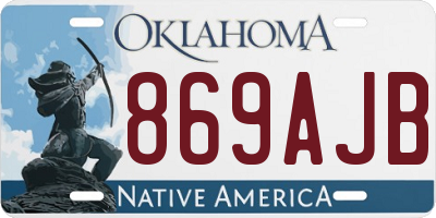 OK license plate 869AJB