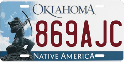 OK license plate 869AJC