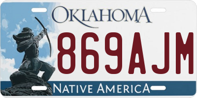 OK license plate 869AJM