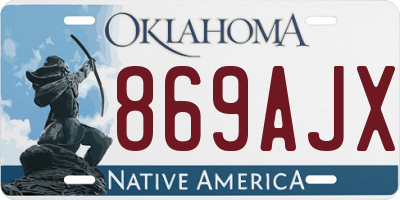 OK license plate 869AJX