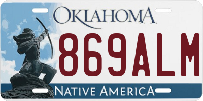 OK license plate 869ALM