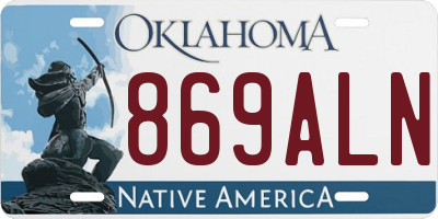 OK license plate 869ALN