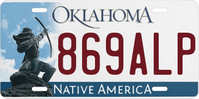 OK license plate 869ALP