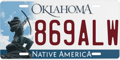 OK license plate 869ALW