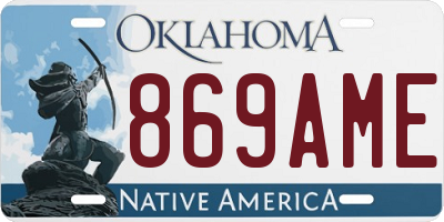 OK license plate 869AME