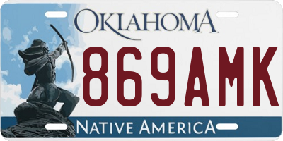 OK license plate 869AMK