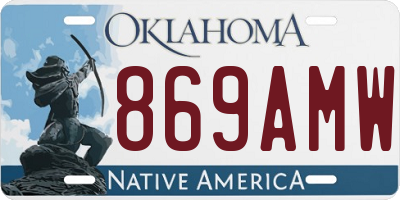 OK license plate 869AMW