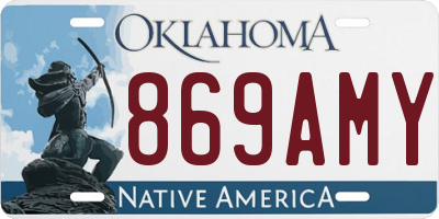 OK license plate 869AMY