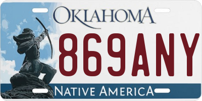 OK license plate 869ANY