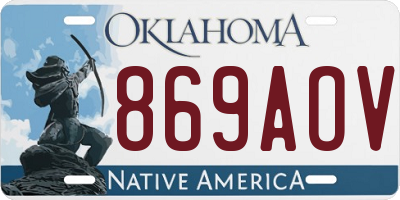 OK license plate 869AOV