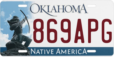 OK license plate 869APG