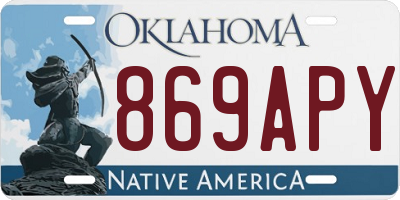 OK license plate 869APY