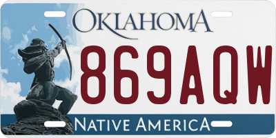 OK license plate 869AQW