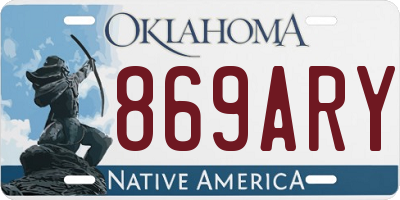 OK license plate 869ARY