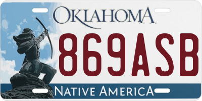 OK license plate 869ASB